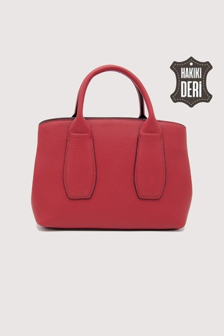 Hakiki Deri Kadın El Çantası Kırmızı Smr9226 Kırmızı
