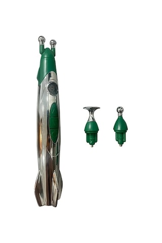 Elmpaly Yeşil 3'ü 1 Arada Elektrikli Masaj Kalemi 3 Başlıklı Taşınabilir Sırt Boyun Masaj Aleti Yeşil