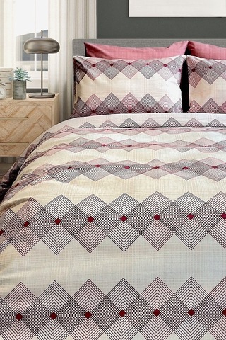 Tek Kişilik Ranforce Nevresim Takımı Lastikli Çarşaflı Dıamond Pudra