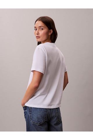 Kadın Classic Grafik T-shirt-13022 Beyaz