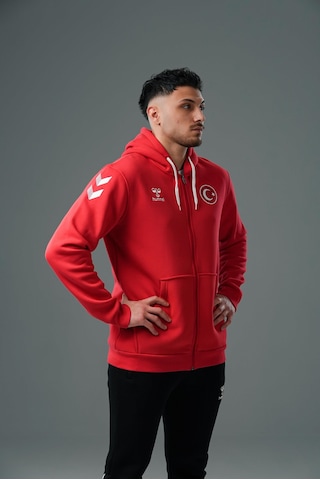 Hummel Armin Milli Takım Pamuklu Eşofman Üstü Kırmızı