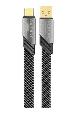 Wekome WDC-190A 6A Usb to Type-c Veri Ve Şarj Kablosu Gri