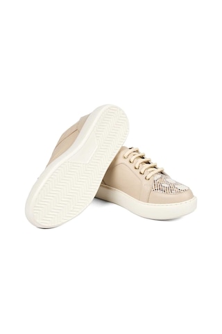 Bestello Bağcıklı Eva Sneaker 101-14725-122 Kadın Ayakkabı Bej-bej Yılan