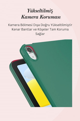 Apple Uyumlu iPad Air 11 İnç 6. Nesil Kalem Bölmeli Akıllı Trifolding Tablet Kılıfı