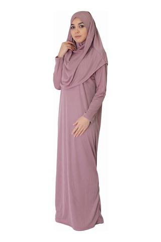 Yeni Gül Kurusu Fermuarsız Namaz Elbisesi Gülkurusu