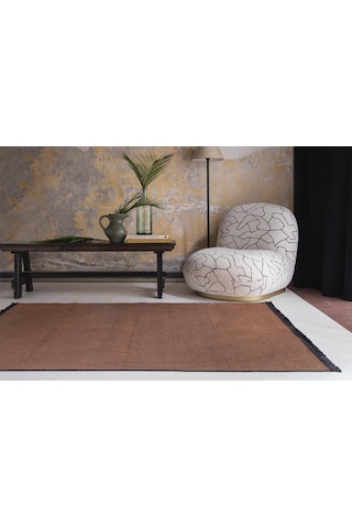 Jassrug Saçaklı Dokuma Kilim 120x180 Kahverengi