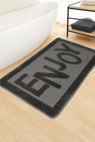 Doğal Kaymaz Taban Banyo Paspas Uzun Ömürlü Yumuşak Dokulu Su Emici Yıkanabilir Enjoy 60x100 Antrasit