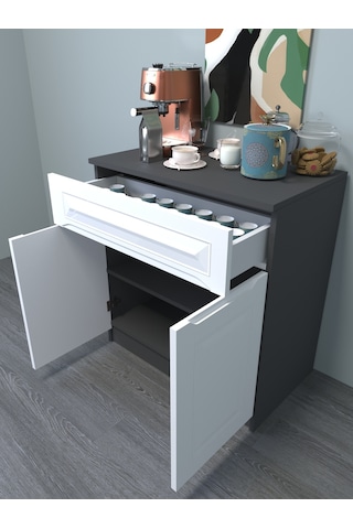 Antrasit- Beyaz Bar Tezgahı, Mutfak Masası