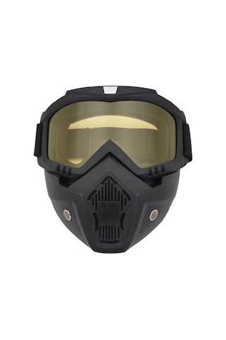 Gajeena Turuncu Motosiklet Yamaç Sporu Gözlüğü - Rüzgar Ve Kum Engeli, Anti-parçacık, Soluklu, Uv Ve Toz Koruyucu Maske Sarı