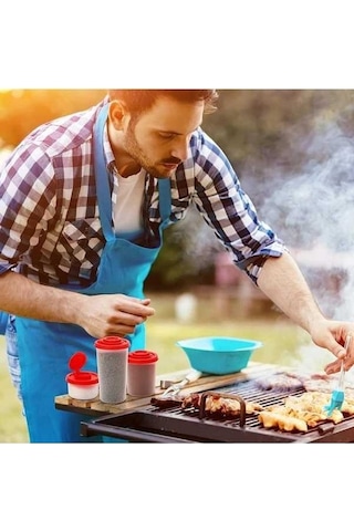 Trendooze 4 Parça Nem Geçirmez Koyu Mor Plastik Baharatlık Tuz Biberlik Kamp Piknik Seyahat Gaojunshop01 Mor