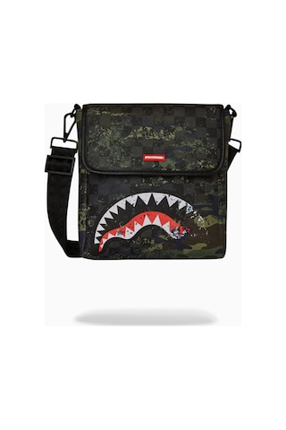 Sprayground Camo Splash Messenger Sling, Sportif Ve Fonksiyonel Çanta Omuz Çantası Yeşil