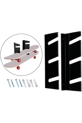 Dolıty Kaykaycılar Için Kaykay Duvara Montaj Vitrin Siyah Siyah