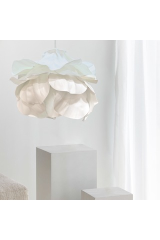 Modern Eva Anemon Beyaz Tasarım Sarkıt Avize 45 Cm Beyaz