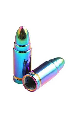 Aubyhe Alüminyum Gövde Lastik Valf Kapakları - Koyu Gri, Dayanıklı, Evrensel Uyum Otomobil, Suv, Bisiklet, Motosiklet - Kolay Kurulum Bullet Tipi