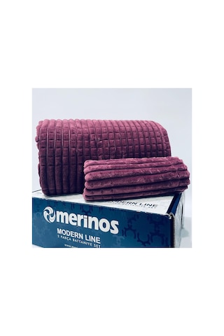 Sarar Merinos Modern Lıne Tek Kişilik Battaniye 2 Parça Yatak Örtüsü Seti Modernlınetekcheryy02 Cheryy