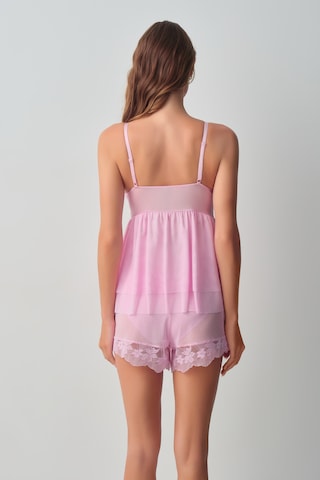 Suwen Scarlet İnce Askılı Dantelli Pijama Üst Wsh11110078077 Pembe