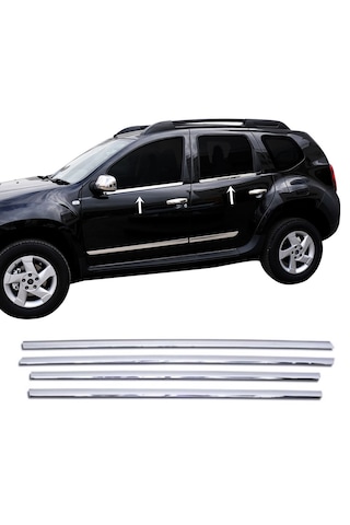 Dacia Duster Krom Cam Çıtası 4 Parça P.çelik 2010-2017 Arası