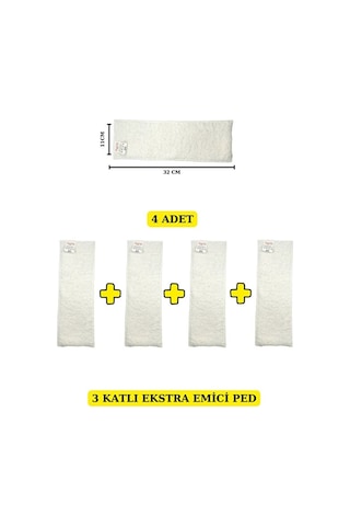 Baby 4 Adet - 3 Katlı Ekstra Emici Yıkanabilir Bebek Pedi Iç Bez No:1 1 Numara