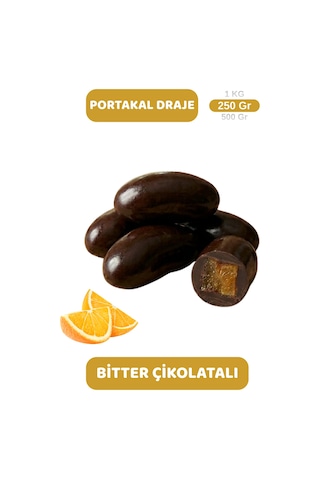 Bitter Çikolata Kaplı Portakal Draje 250 Gr