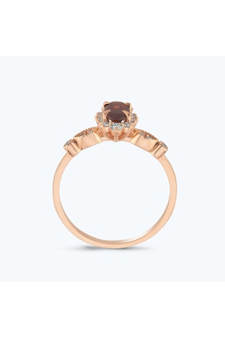 Altınbaş Pırlanta Garnet Taşlı Oval Yüzük Pnf002pgrn-14k