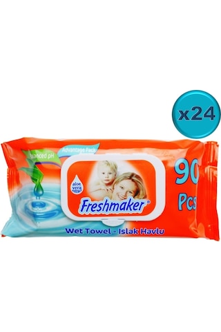 Freshmaker Islak Havlu Mendil 90 Yaprak Avantaj Pk 24 Lü Set (216