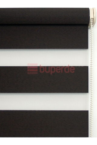Buperde Koyu Kahverengi Acı Kahve Bambu Zebra Stor Perde