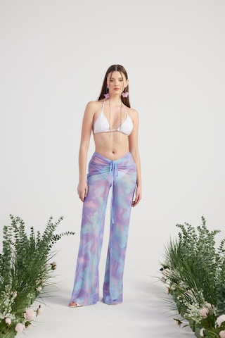 Holly Lolly Beli İp Detaylı Tül Pareo Shirred Pantolon Lila