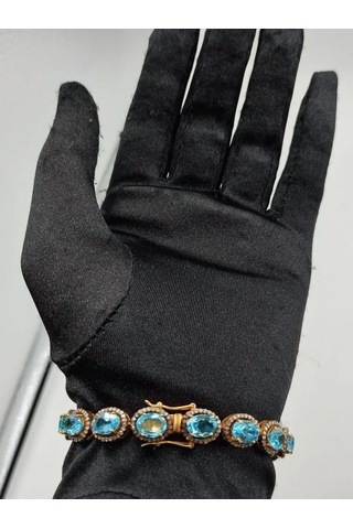 Mavi Topaz Elmas Bileklik 150