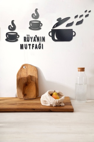 Duvar Süsü Mutfak İçin Siyah