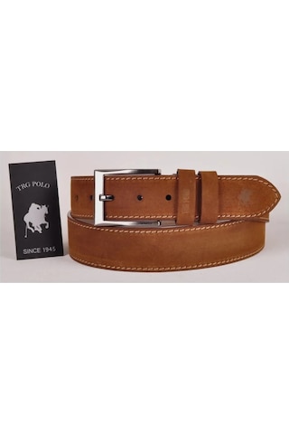 Trg Polo 4,5 Cm Taba Hakiki Nubuk Deri Kemer -0159 Taba