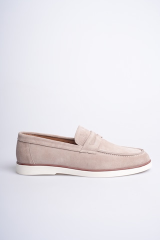 Fame Step Hakiki Deri Erkek Loafer Ayakkabı Süet Günlük Rahat Casual Mokasen Siena Bej