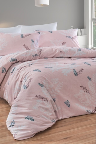 Çift Kişilik Pamuklu Nevresim Takımı 4 Parça Fiorerose Desen Pembe / Yumuşak Dokulu Pembe