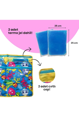 Miyav Mavi Desenli Serinletici Kedi Minderi 60x40 Cm