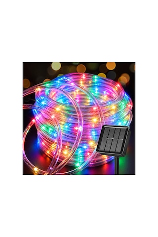 Robeve Güneş Enerjili Solar Led Halat Işık Led Işık Yılbaşı Işık 10 Metre Suya Dayanıklı 8 Modlu Dış Mekan Iç Mekan Bahçe Balkon Teras Ağaç Dekoratif Hortum Aydınlatma Yılbaşı Işığı Rgb Çok Renkli