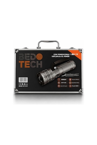 Bedotech Bd-12 60w Tg Led Alüminyum Alaşımlı Zoomlu Type-c Şarjlı El Feneri