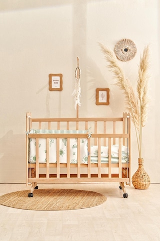 Soley Boho Bebek Yatak Koruyucusu 35x210 Yeşil