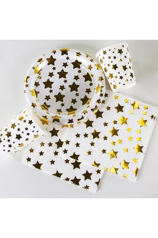 Davajdarit' Zolotaya Zvezdi Parti İçin Tek Kullanımlık Servis Seti 153084176 100 adet