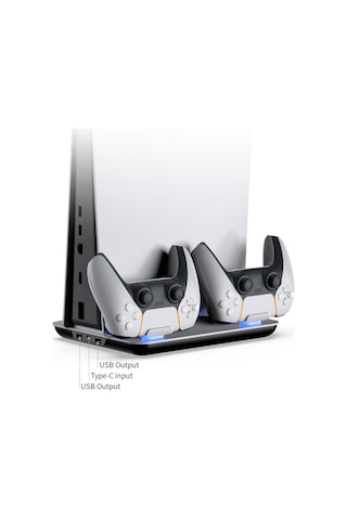 Dobe PS5 Multi Fonksiyonlu Konsol Şarj Standı Fanlı Beyaz