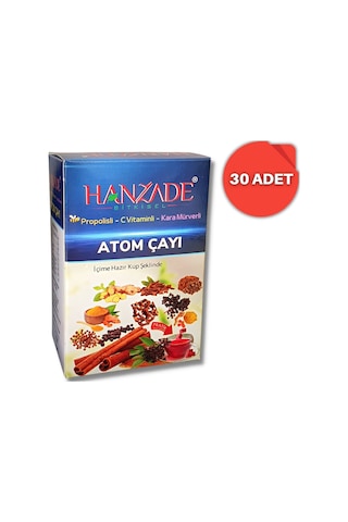 Hanzade Bitkisel Propolisli C Vitaminli Kara Mürverli Atom Çayı 30 x 150 G