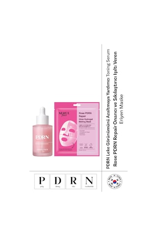 Dermal Yaşlanma Karşıtı Leke Karşıtı Nemlendirici Pdrn Toning Serum 30 Ml Ve Rose Pdrn Maske 34 Gr