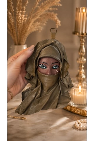 El Yapımı Deri Maske Duvar Süsü Bohem Ev Dekoru 30532551