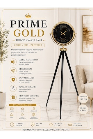 Prime Gold Şık Tripod Ayaklı Saat