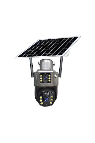 Mpıa Mika 3 Mp + 3 Mp Çift Lens Solar Güneş Enerjili Tf Kart Girişli 4g Simkart Desteli İp Güvenlik Kamerası