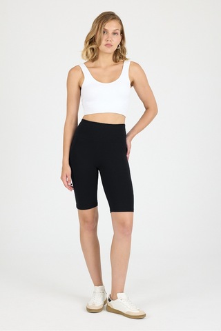 Malabadi Kadın Siyah Penye Modal Yüksek Bel Sporcu Biker Tayt 1911 SiYAH