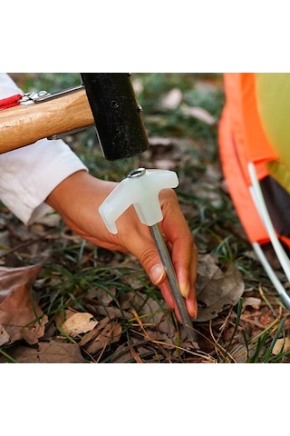 Pazly Parlak Çadır Spiral Çivi - Yüksek Dayanımlı Çelik 250mm Kamp Kazığı Gümüş Renk Gümüş