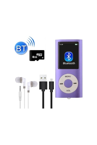 5007mp 8gb Tf Kart Metal Mp3 Player Renli Ekranlı Fm Radyolu Bluetoth Lu Hafıza Kartı Girişli Müzik Çalar 8gb