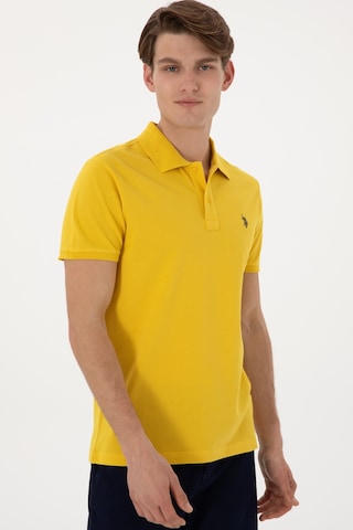 U.S. Polo Assn. Erkek Slim Fit Polo Yaka Sarı Basic Tişört 50297984-VR094