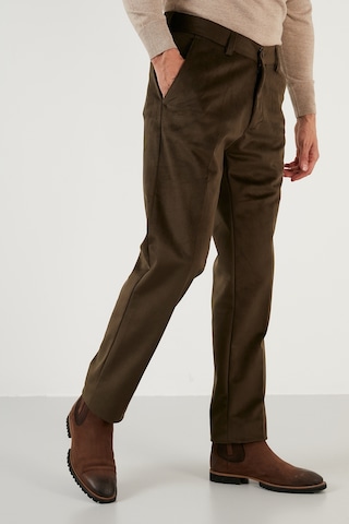 Buratti Normal Bel Regular Fit Düz Paça Erkek Kadife Pantolon 645Merlin Haki