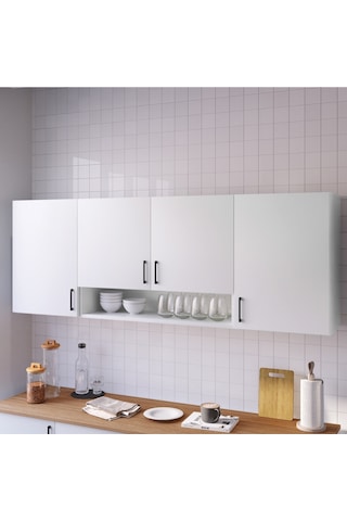 Nays Mutfak Dolabı Üst Modül 200 Cm Beyaz