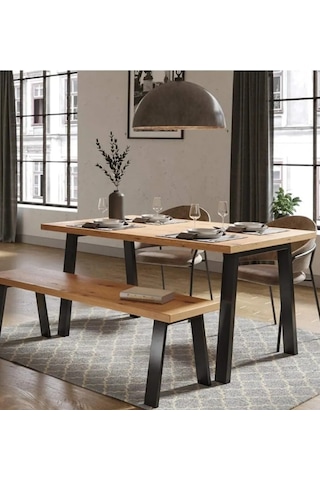 Wood İdea Yemek Masası Metal Ayak Salon Cafe Ofis Mutfak Metal Ma
